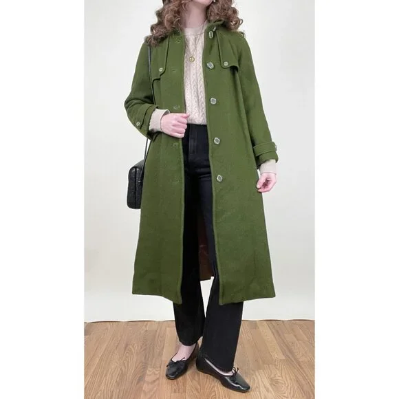 Vintage Handmade Wool Peacoat Trench Winter Jacket Pea Coat European Hand Made - Picture 11 of 11